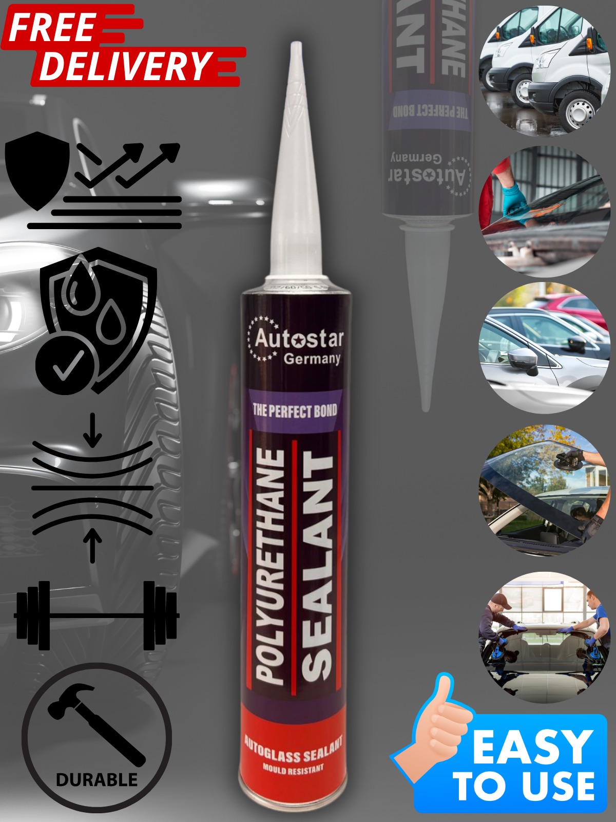 AutoStar Germany Windscreen Glass Sealant Bonding Adhesive Glue