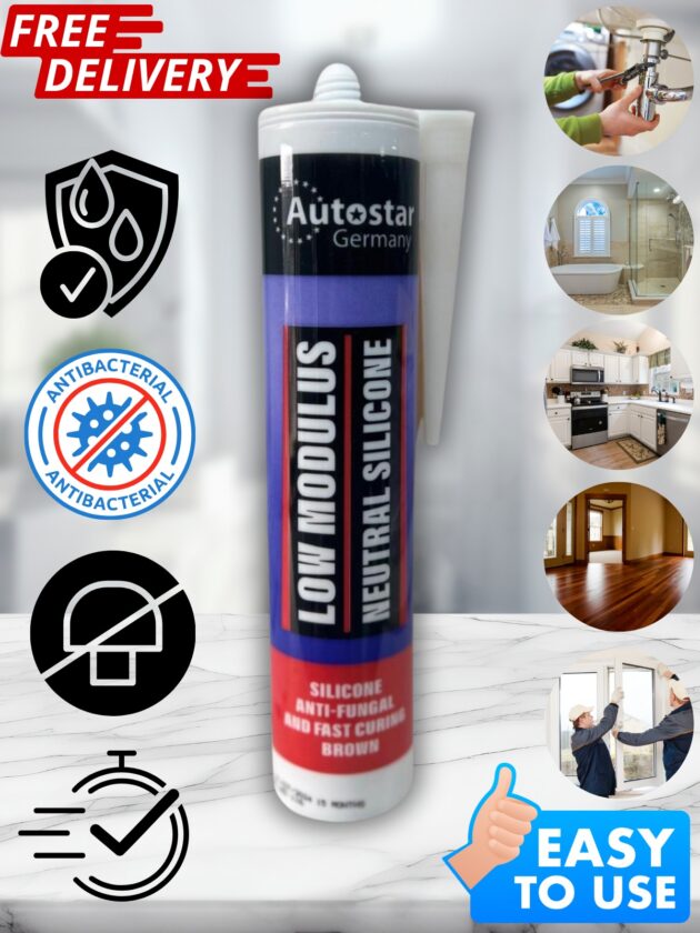 AutoStar Germany Multi Purpose Silicone Sealant - White Black Gray Clear 310ml - Image 2