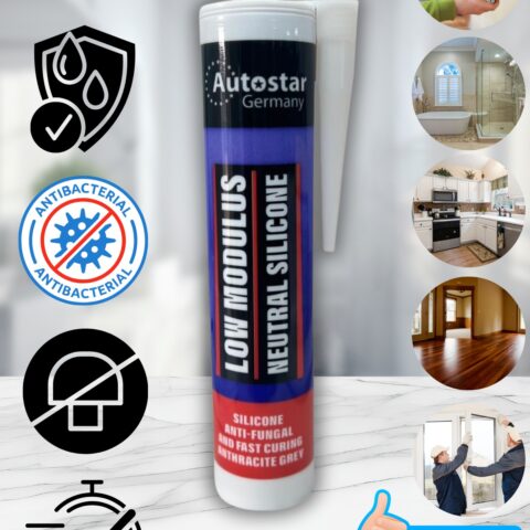 AutoStar Germany Multi Purpose Silicone Sealant - 310ml, Available in White, Black, Gray, Clear