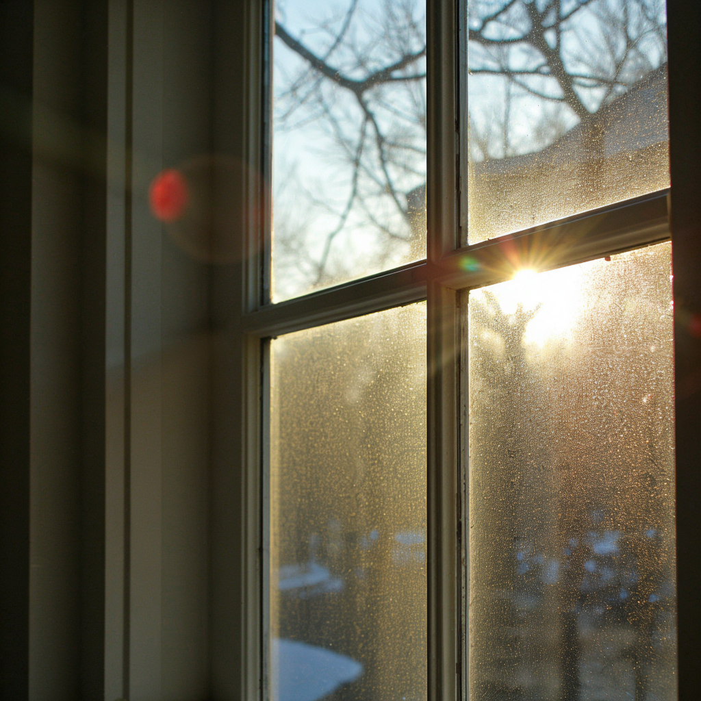 Sunlight streaming through sealed glass windows, showcasing the clean and weatherproof finish provided by silicone sealant.