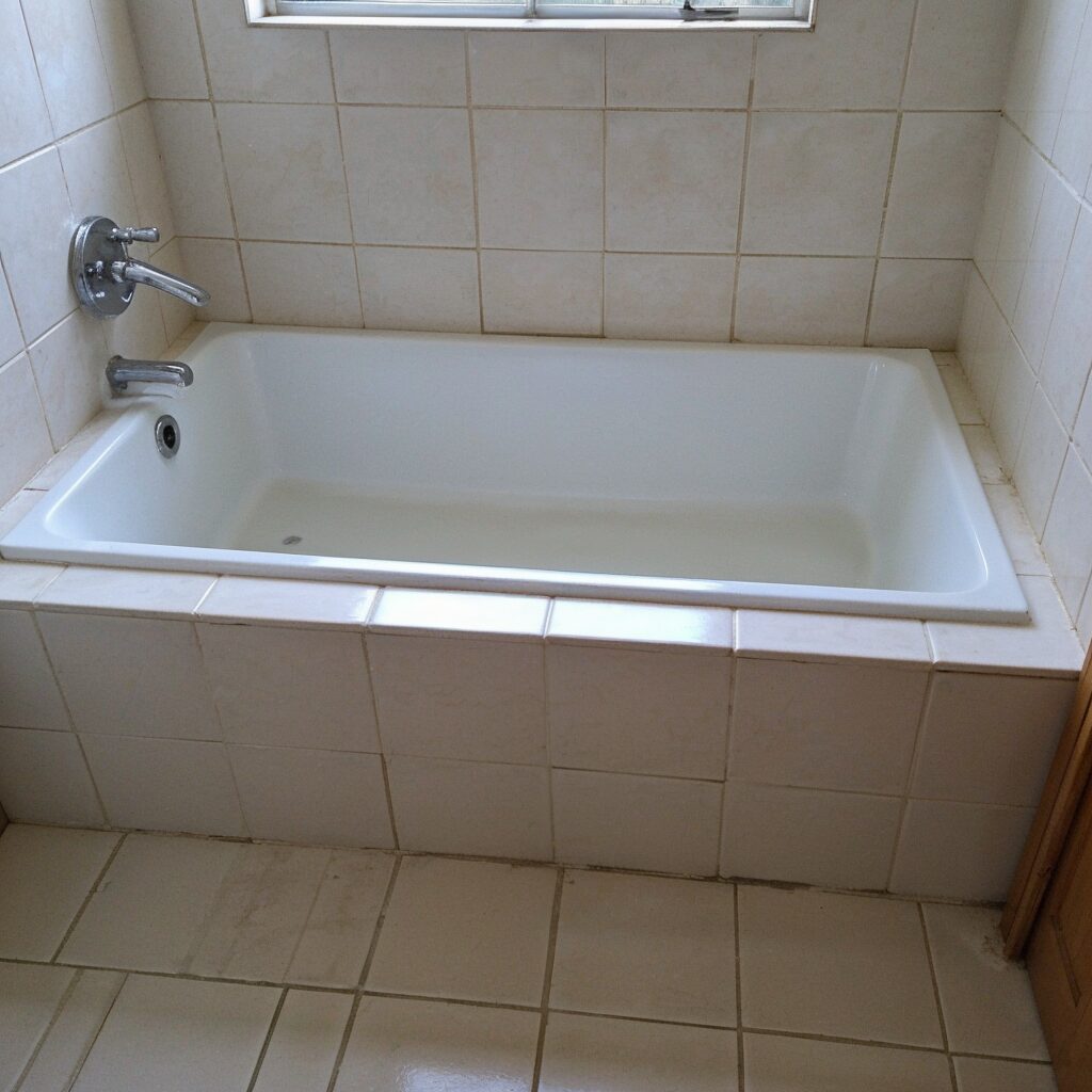 Clean bathroom tiles free of mold and mildew.